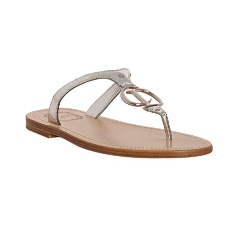 dior silver sandals|Dior flat sandals women.